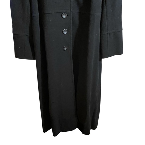 Albert Nipon Studio Women's Wool Long Coat Front Buttons Closure Pockets Black 6 - Picture 3 of 16